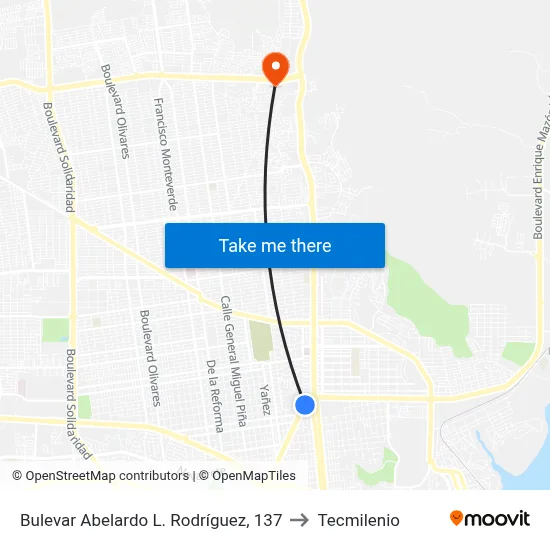 Bulevar Abelardo L. Rodríguez, 137 to Tecmilenio map
