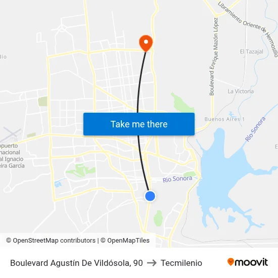 Boulevard Agustín De Vildósola, 90 to Tecmilenio map