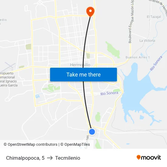 Chimalpopoca, 5 to Tecmilenio map