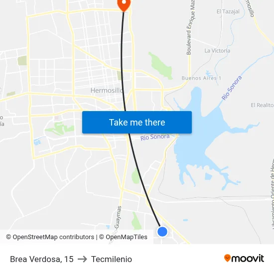 Brea Verdosa, 15 to Tecmilenio map
