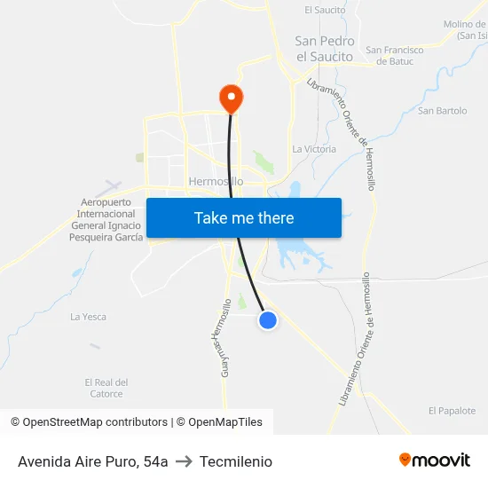 Avenida Aire Puro, 54a to Tecmilenio map