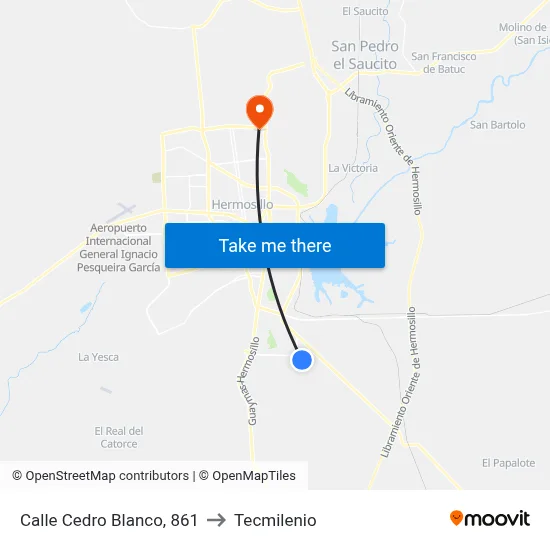 Calle Cedro Blanco, 861 to Tecmilenio map