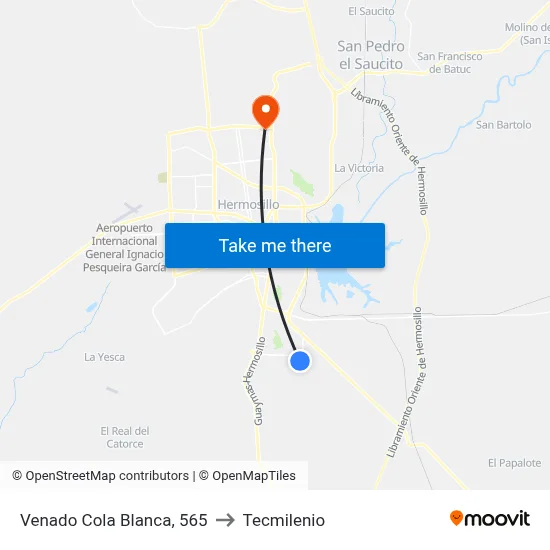 Venado Cola Blanca, 565 to Tecmilenio map