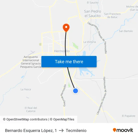 Bernardo Esquerra López, 1 to Tecmilenio map