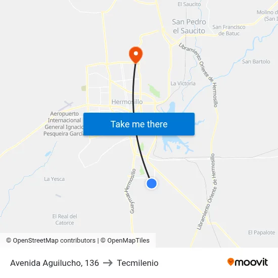 Avenida Aguilucho, 136 to Tecmilenio map
