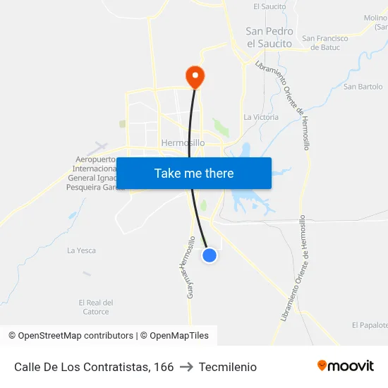 Calle De Los Contratistas, 166 to Tecmilenio map