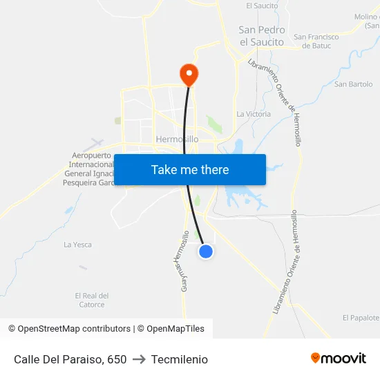 Calle Del Paraiso, 650 to Tecmilenio map