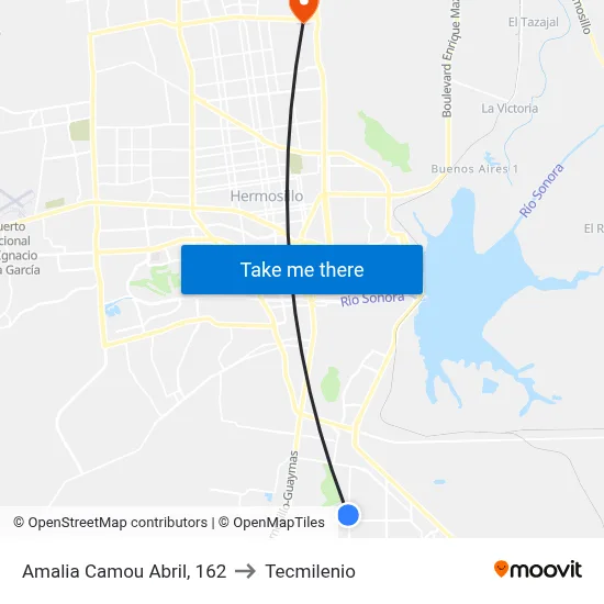 Amalia Camou Abril, 162 to Tecmilenio map