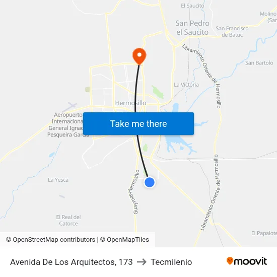 Avenida De Los Arquitectos, 173 to Tecmilenio map