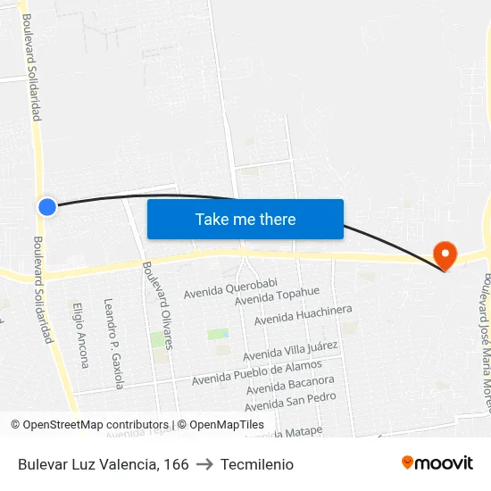 Bulevar Luz Valencia, 166 to Tecmilenio map