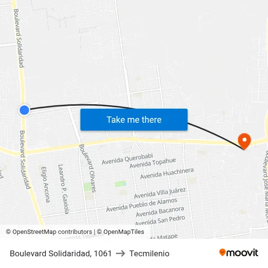 Boulevard Solidaridad, 1061 to Tecmilenio map