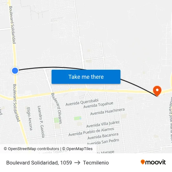 Boulevard Solidaridad, 1059 to Tecmilenio map