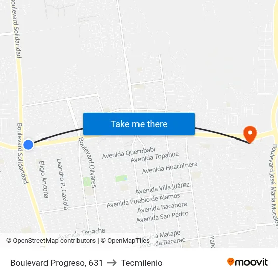 Boulevard Progreso, 631 to Tecmilenio map