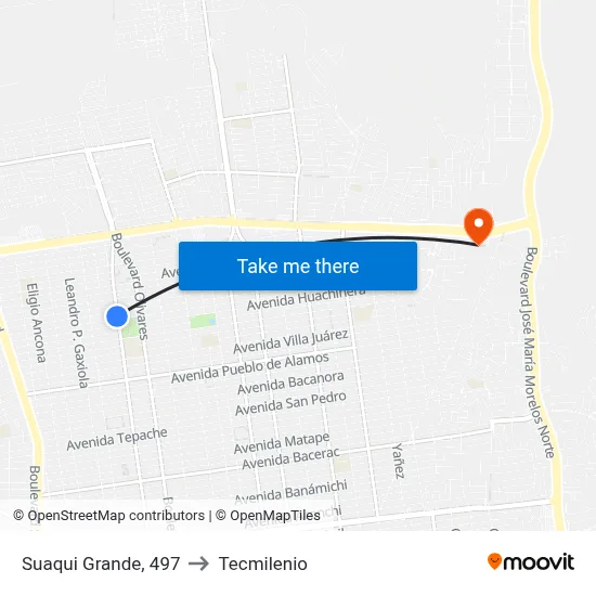 Suaqui Grande, 497 to Tecmilenio map