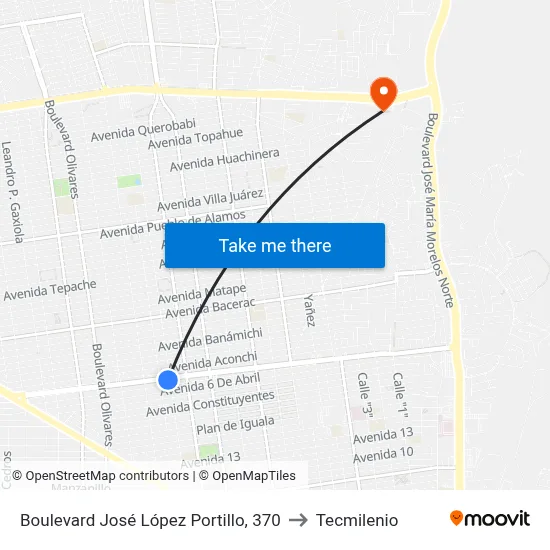 Boulevard José López Portillo, 370 to Tecmilenio map