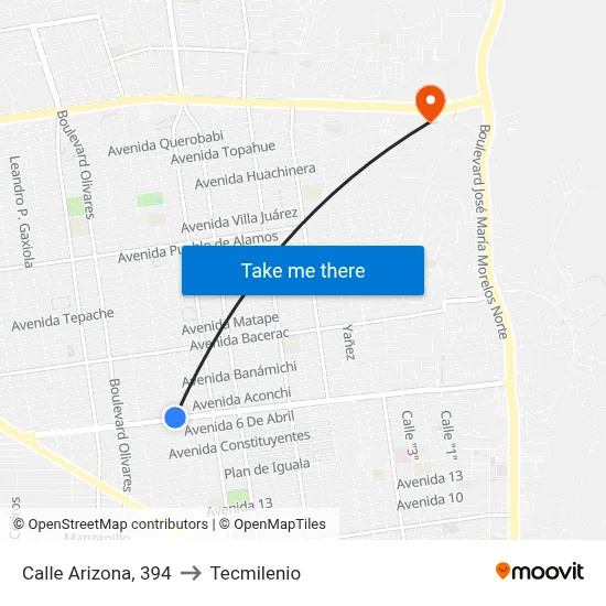 Calle Arizona, 394 to Tecmilenio map