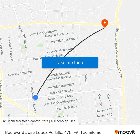 Boulevard José López Portillo, 470 to Tecmilenio map