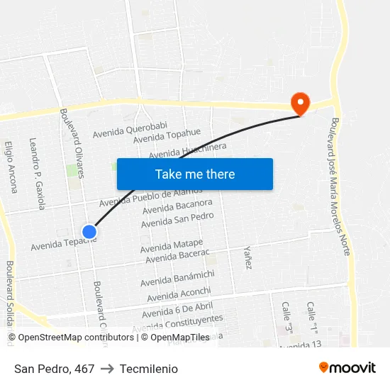 San Pedro, 467 to Tecmilenio map
