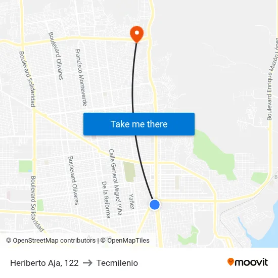 Heriberto Aja, 122 to Tecmilenio map