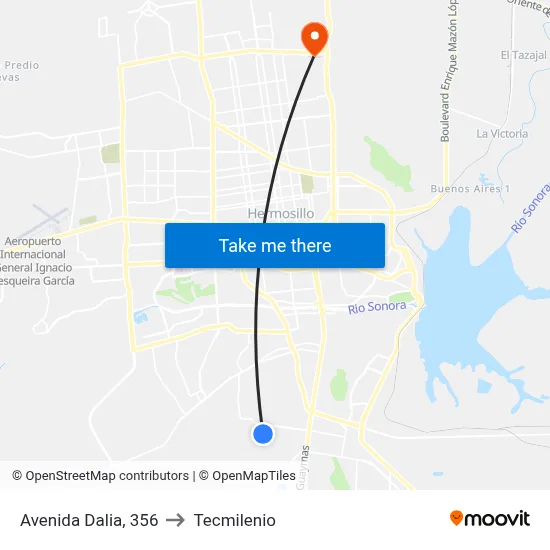 Avenida Dalia, 356 to Tecmilenio map