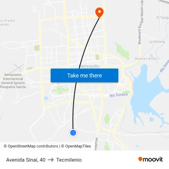 Avenida Sinaí, 40 to Tecmilenio map