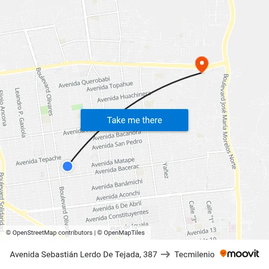 Avenida Sebastián Lerdo De Tejada, 387 to Tecmilenio map