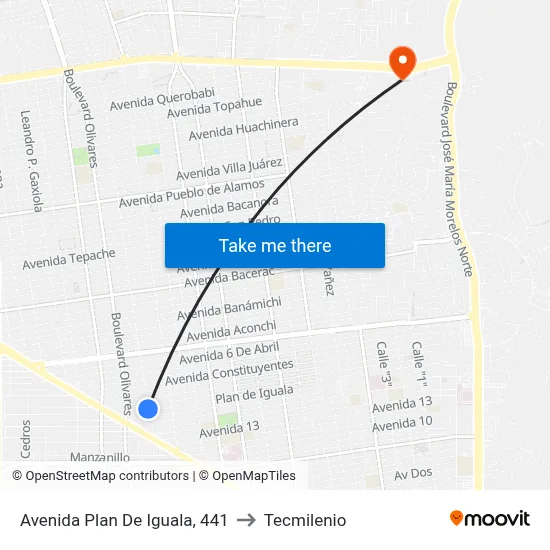 Avenida Plan De Iguala, 441 to Tecmilenio map