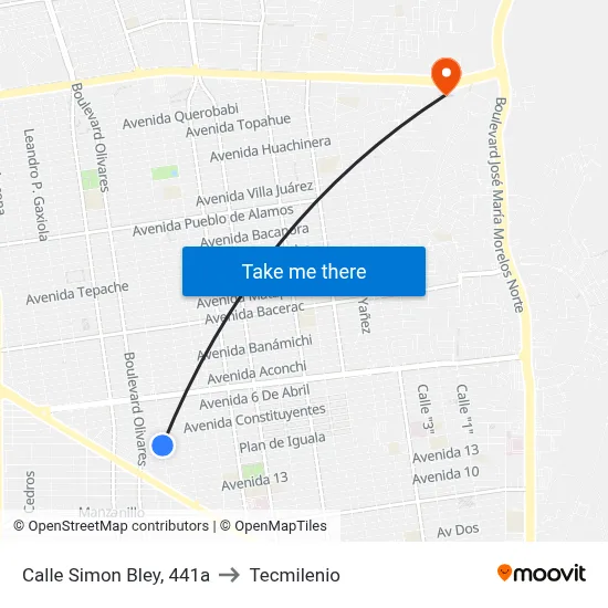 Calle Simon Bley, 441a to Tecmilenio map