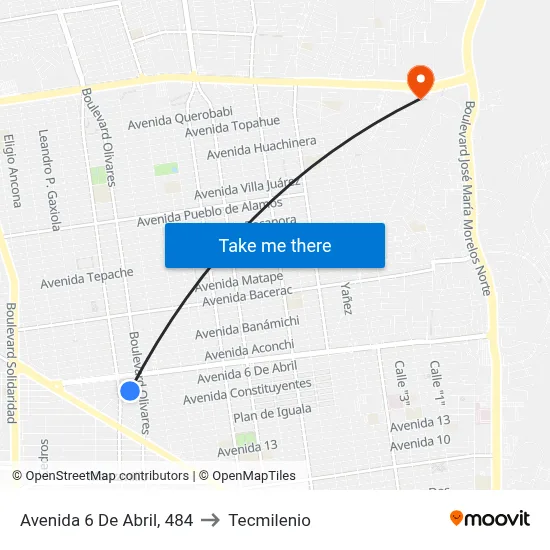 Avenida 6 De Abril, 484 to Tecmilenio map