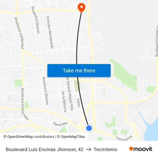 Boulevard Luis Encinas Jhonson, 42 to Tecmilenio map