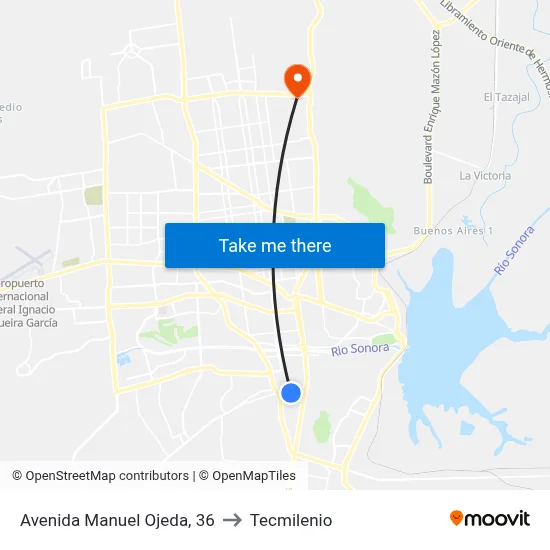 Avenida Manuel Ojeda, 36 to Tecmilenio map