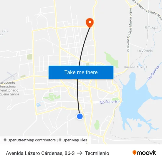 Avenida Lázaro Cárdenas, 86-S to Tecmilenio map