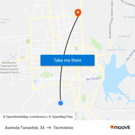 Avenida Tunastral, 34 to Tecmilenio map