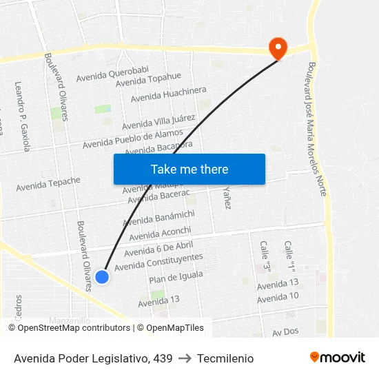 Avenida Poder Legislativo, 439 to Tecmilenio map