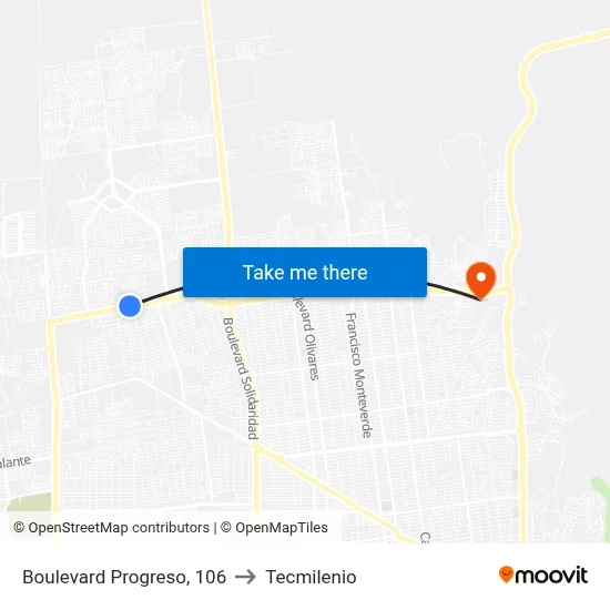 Boulevard Progreso, 106 to Tecmilenio map