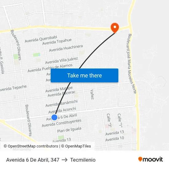Avenida 6 De Abril, 347 to Tecmilenio map