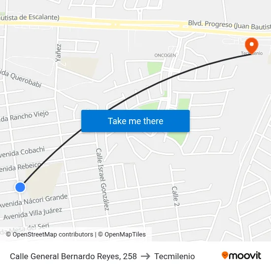 Calle General Bernardo Reyes, 258 to Tecmilenio map