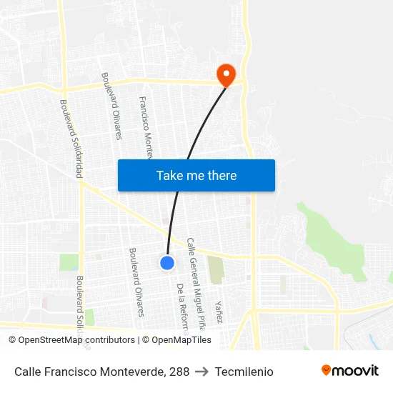 Calle Francisco Monteverde, 288 to Tecmilenio map