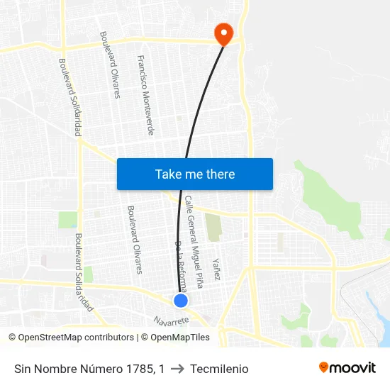 Sin Nombre Número 1785, 1 to Tecmilenio map