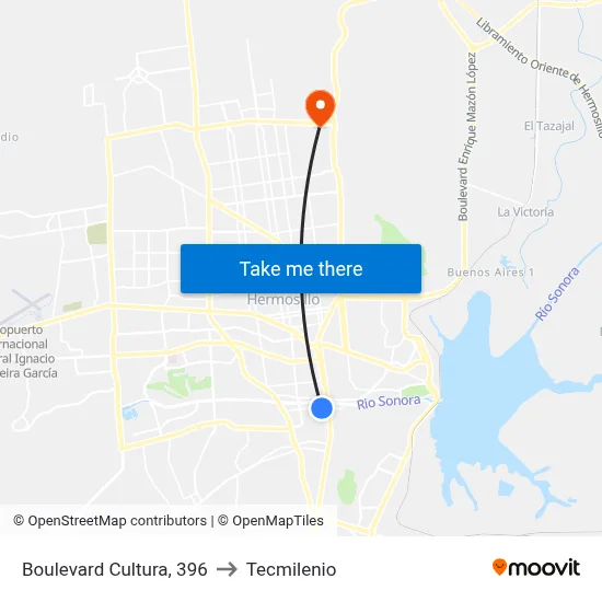 Boulevard Cultura, 396 to Tecmilenio map