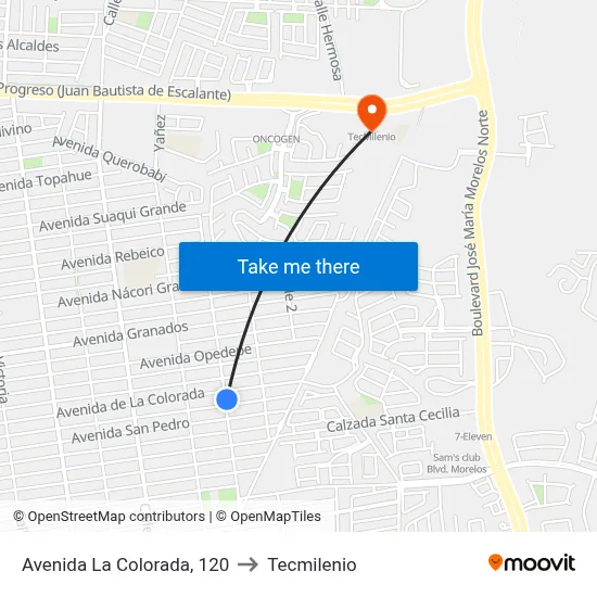 Avenida La Colorada, 120 to Tecmilenio map