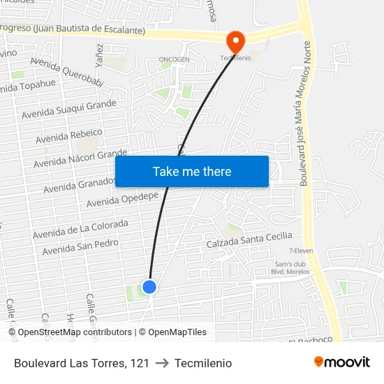 Boulevard Las Torres, 121 to Tecmilenio map