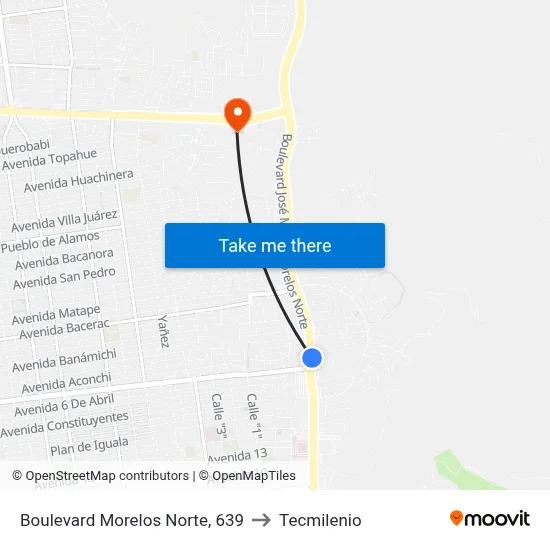 Boulevard Morelos Norte, 639 to Tecmilenio map