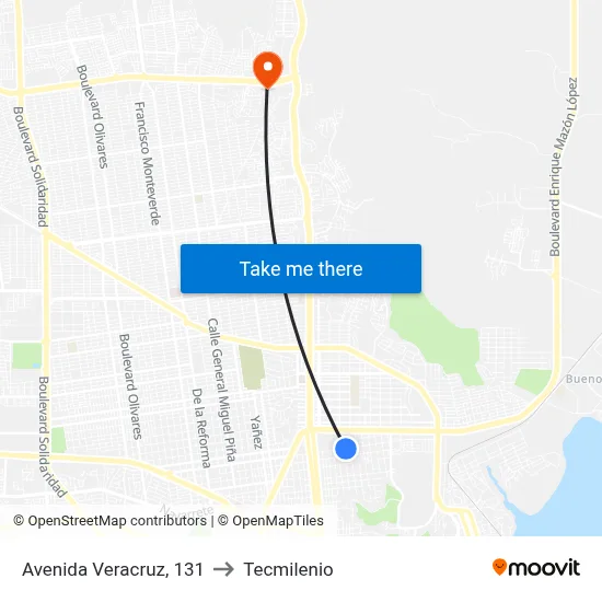 Avenida Veracruz, 131 to Tecmilenio map