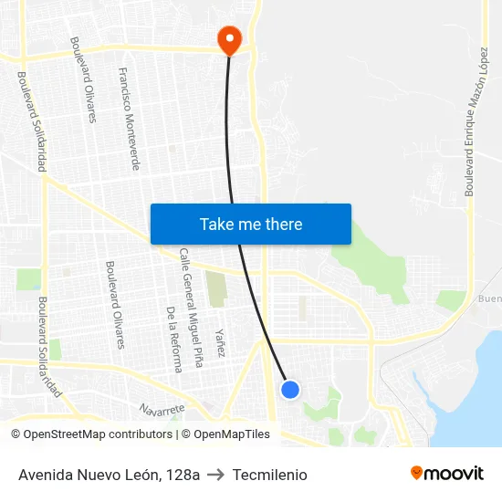 Avenida Nuevo León, 128a to Tecmilenio map