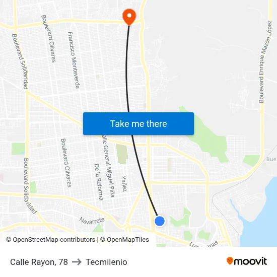 Calle Rayon, 78 to Tecmilenio map