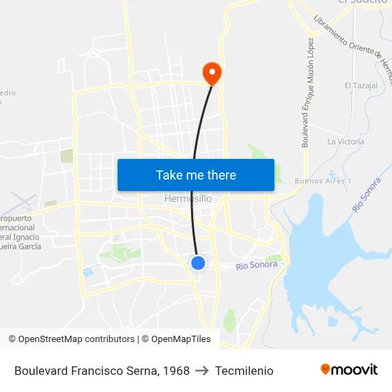 Boulevard Francisco Serna, 1968 to Tecmilenio map