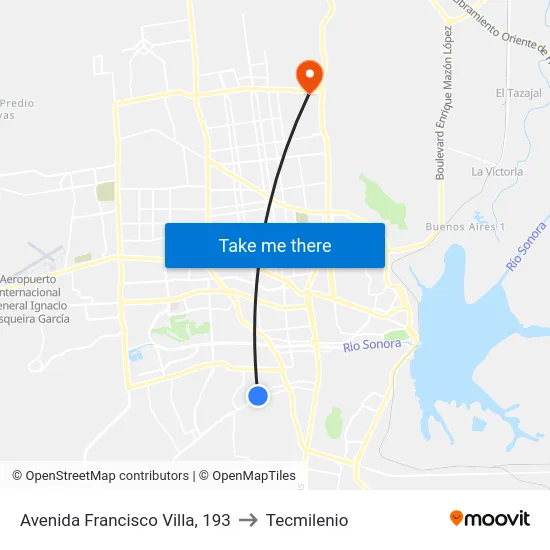Avenida Francisco Villa, 193 to Tecmilenio map