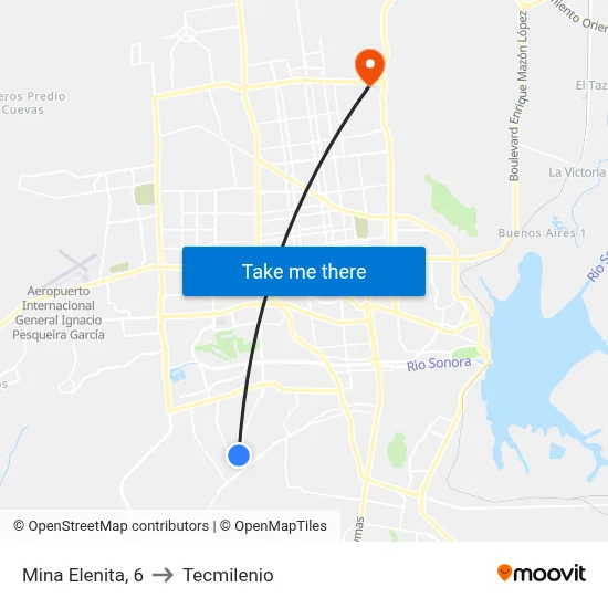 Mina Elenita, 6 to Tecmilenio map