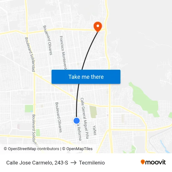 Calle Jose Carmelo, 243-S to Tecmilenio map